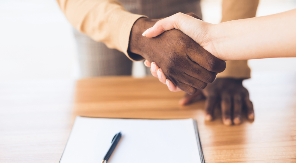 handshake over contract